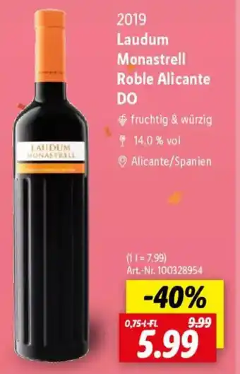 Lidl Laudum Monastrell Roble Alicante DO Angebot