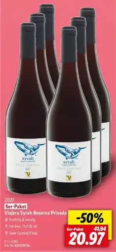 Lidl Viajero Syrah Reserva Privada Angebot