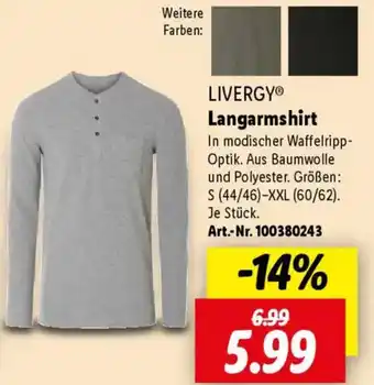 Lidl LIVERGY Langarmshirt Angebot