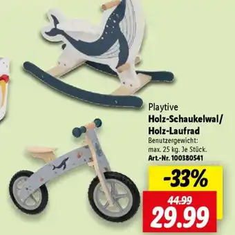 Lidl Playtive Holz-Schaukelwal/ Holz-Laufrad Angebot