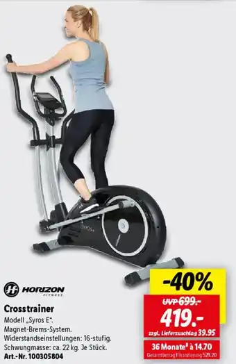 Lidl HORIZON Crosstrainer Angebot