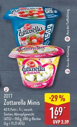 Aldi Nord ZOTT Zottarella Minis Angebot