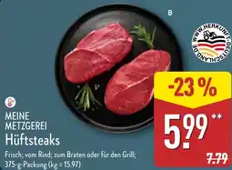 Aldi Nord MEINE METZGEREI Hüftsteaks Angebot