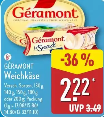 Aldi Nord GÉRAMONT Weichkäse Angebot