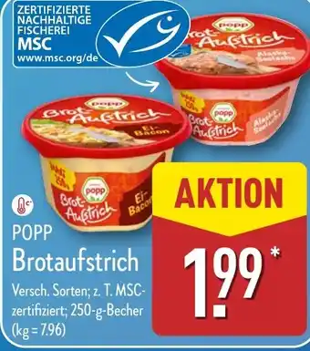 Aldi Nord POPP Brotaufstrich Angebot