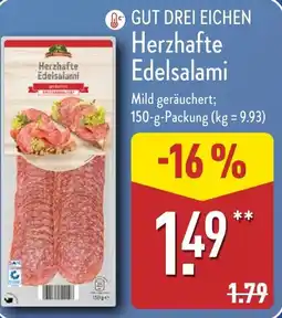 Aldi Nord GUT DREI EICHEN Herzhafte Edelsalami Angebot