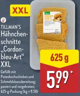 Aldi Nord TILLMAN'S Hähnchen- schnitte Cordon- bleu-Art" XXL Angebot