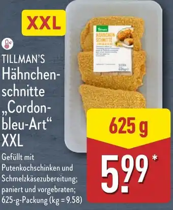 Aldi Nord TILLMAN'S Hähnchen- schnitte Cordon- bleu-Art" XXL Angebot