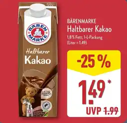 Aldi Nord BÄRENMARKE Haltbarer Kakao Angebot