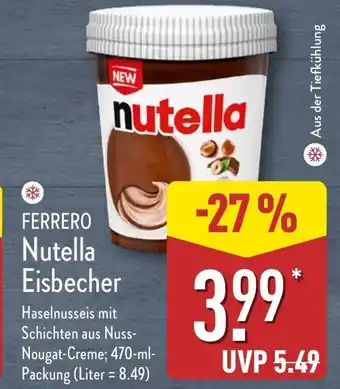 Aldi Nord FERRERO Nutella Eisbecher Angebot