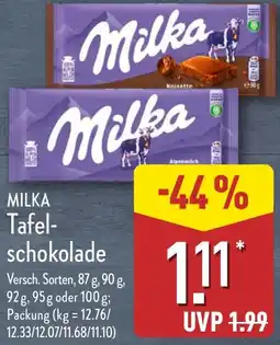 Aldi Nord MILKA Tafel- schokolade Angebot