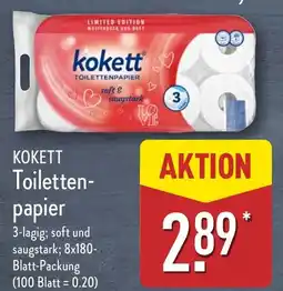 Aldi Nord KOKETT Toiletten- papier Angebot