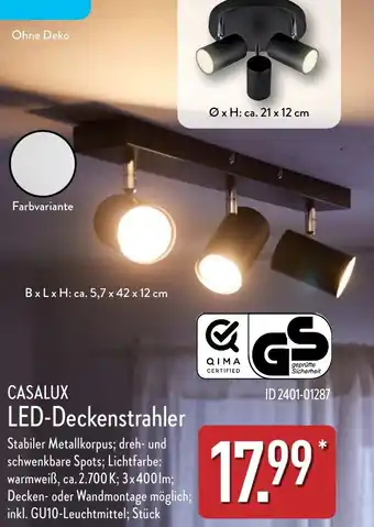 Aldi Nord CASALUX LED-Deckenstrahler Angebot