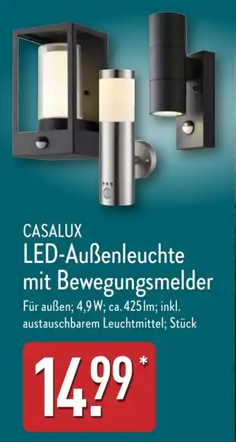 Aldi Nord CASALUX LED-Außenleuchte mit Bewegungsmelder Angebot