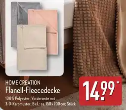 Aldi Nord HOME CREATION Flanell-Fleecedecke Angebot