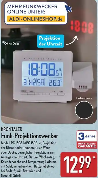 Aldi Nord KRONTALER Funk-Projektionswecker Angebot