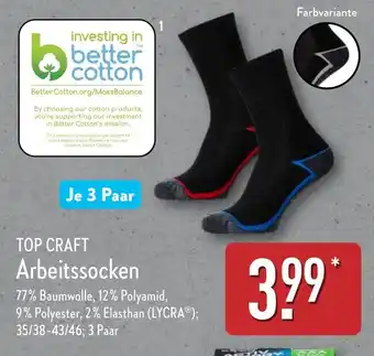 Aldi Nord TOP CRAFT Arbeitssocken Angebot