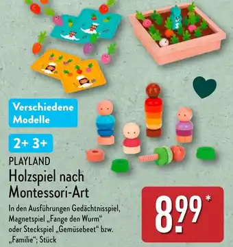 Aldi Nord PLAYLAND Holzspiel nach Montessori-Art Angebot