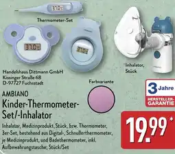 Aldi Nord AMBIANO Kinder-Thermometer- Set/-Inhalator Angebot