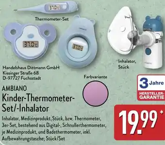 Aldi Nord AMBIANO Kinder-Thermometer- Set/-Inhalator Angebot