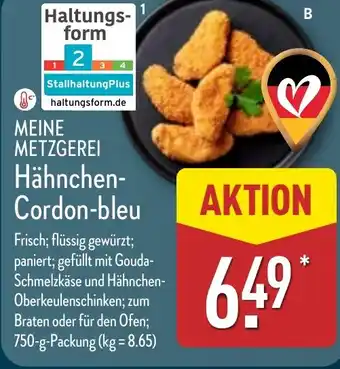 Aldi Nord MEINE METZGEREI Hähnchen- Cordon-bleu Angebot