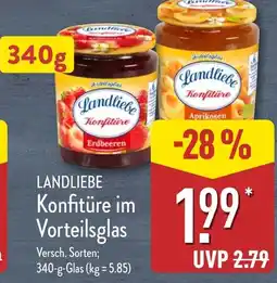 Aldi Nord LANDLIEBE Konfitüre im Vorteilsglas Angebot