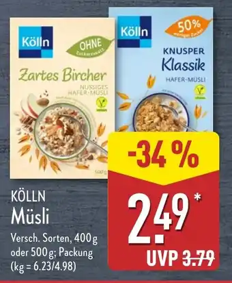 Aldi Nord KÖLLN Müsli Angebot