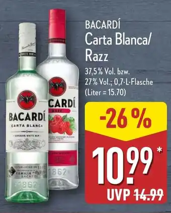 Aldi Nord BACARDÍ Carta Blanca/ Razz Angebot