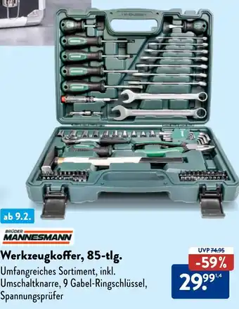 Aldi Nord MANNESMANN Werkzeugkoffer, 85-tlg. Angebot