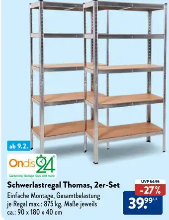 Aldi Nord Ondis 24 Schwerlastregal Thomas, 2er-Set Angebot