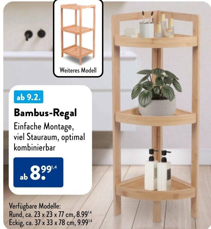Bambus-Regal Angebot bei Aldi Nord