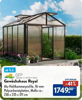 Aldi Nord GFP Gewächshaus Royal Angebot