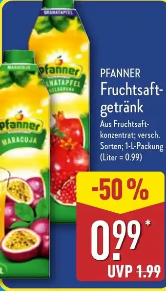 Aldi Nord PFANNER Fruchtsaft- getränk Angebot