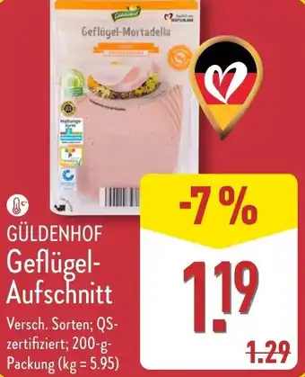 Aldi Nord GÜLDENHOF Geflügel- Aufschnitt Angebot