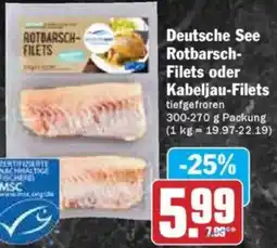 Hit Deutsche See Rotbarsch- Filets oder Kabeljau-Filets Angebot