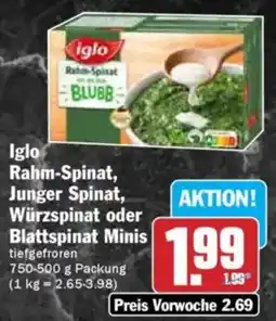 Hit iglo Ram-Spinat Würzspinat oder Blattspinat Minis Angebot