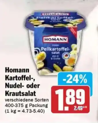 Hit Homann Kartoffel-, Nudel- oder Krautsalat Angebot