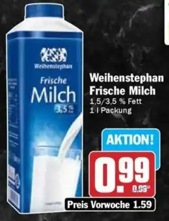 Hit Weihenstephan Frische Milch Angebot