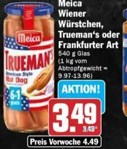 Hit Meica Wiener Würstchen, Trueman's oder Frankfurter Art Angebot