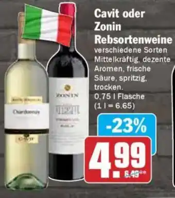 Hit Cavit oder Zonin Rebsortenweine Angebot