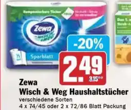 Hit Zewa Wisch & Weg Haushaltstücher Angebot