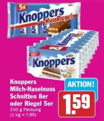 Hit Knoppers Milch-Haselnuss Schnitten 8er oder Riegel 5er Angebot