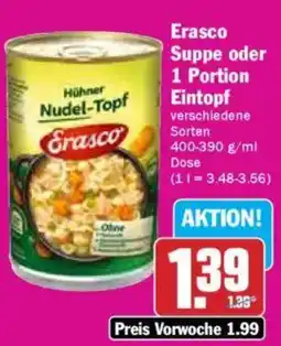 Hit Erasco Suppe oder 1 Portion Eintopf Angebot