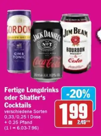 Hit Fertige Longdrinks oder Shatler's Cocktails Angebot