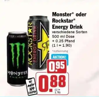 Hit Monster* oder Rockstar* Energy Drink Angebot