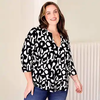 NKD Damen-Langarmshirt mit V-Ausschnitt, große Größen Angebot