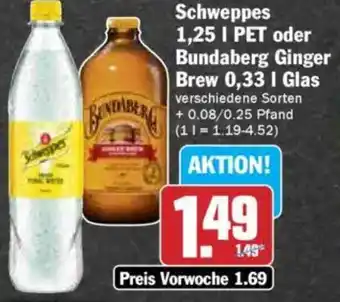 HIT Schweppes oder Bundaberg Ginger Brew Angebot