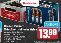 Hit Hacker Pschorr Münchner Hell oder Astra Angebot