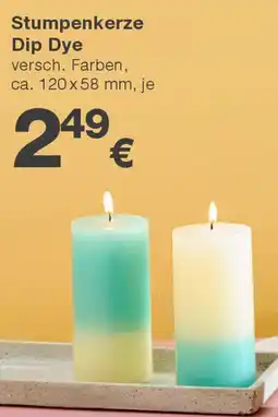 KiK Stumpenkerze Dip Dye Angebot