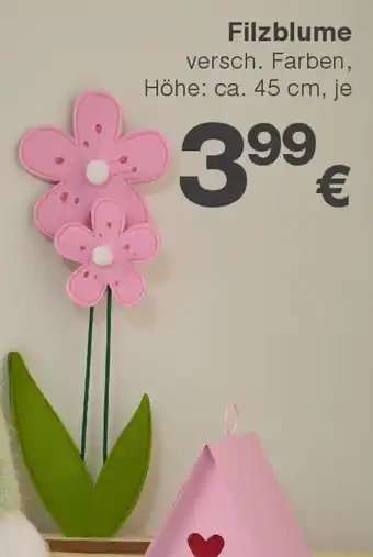 KiK Filzblume versch. Farben, Höhe: ca. 45 cm, je Angebot